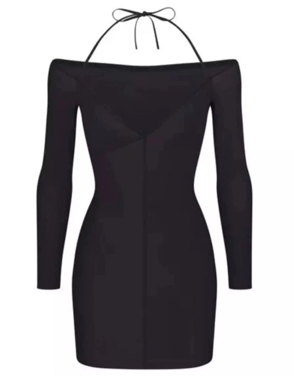 Skims Night Out Dress Black Onyx Size large Mini Party